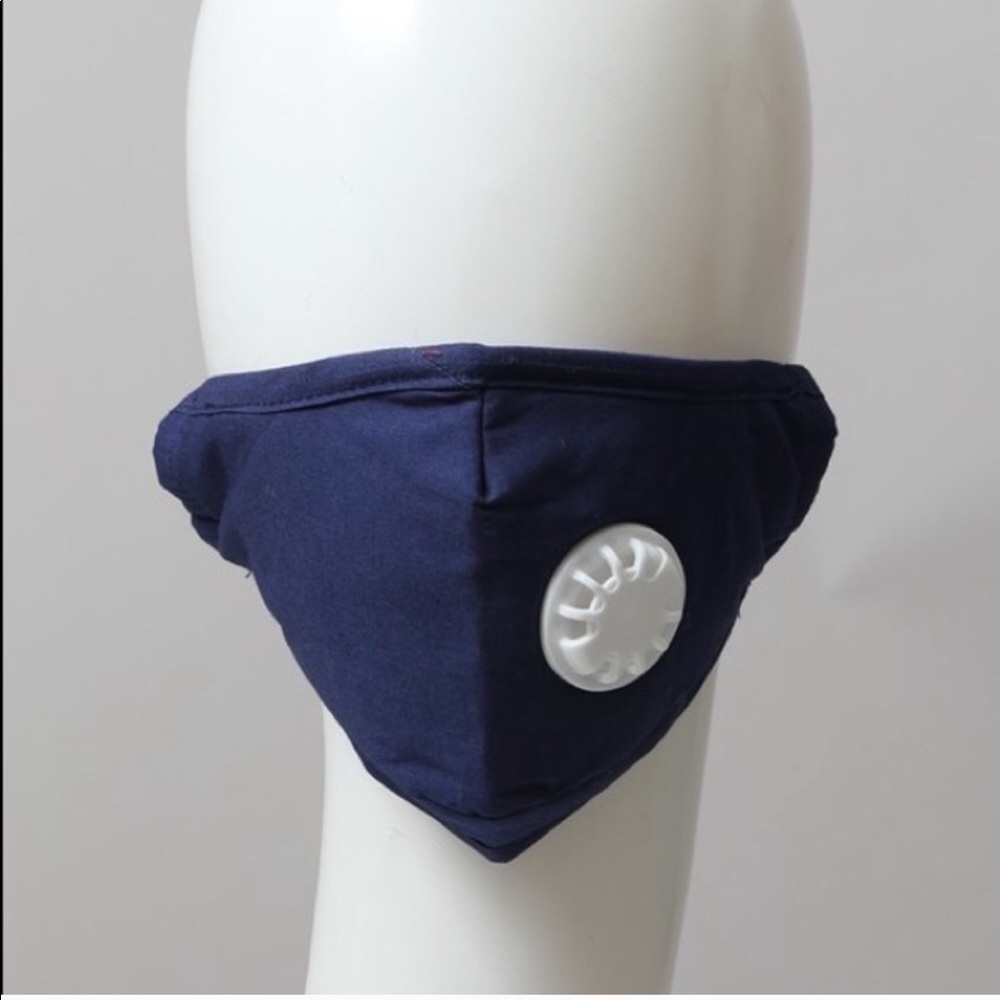 100% Cotton, Navy Carbon Filter Insert Face Mask - Picture 1 of 3